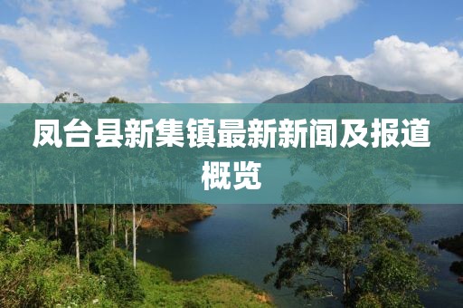 鳳臺縣新集鎮最新新聞及報道概覽