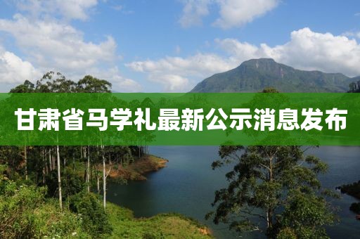 甘肅省馬學禮最新公示消息發布