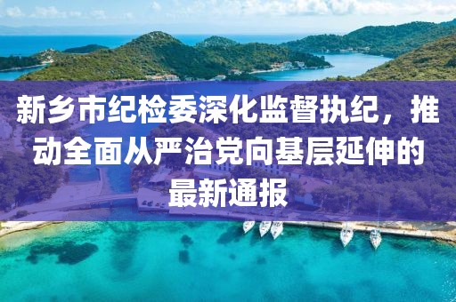 新鄉市紀檢委深化監督執紀，推動全面從嚴治黨向基層延伸的最新通報