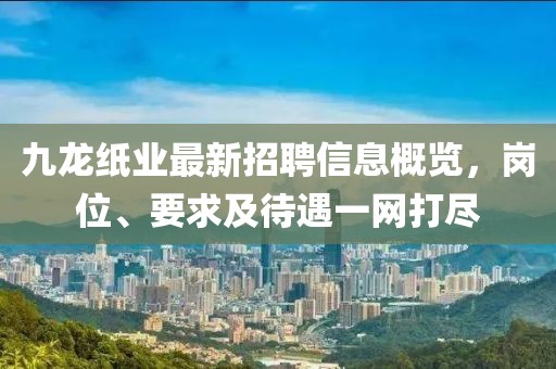 九龍紙業最新招聘信息概覽，崗位、要求及待遇一網打盡