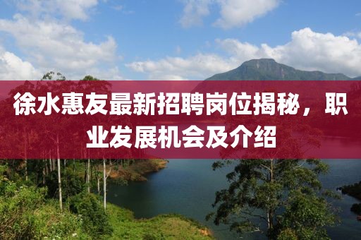 徐水惠友最新招聘崗位揭秘，職業發展機會及介紹