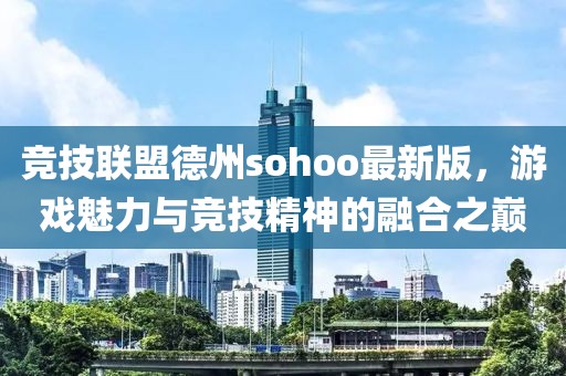 競技聯盟德州sohoo最新版，游戲魅力與競技精神的融合之巔