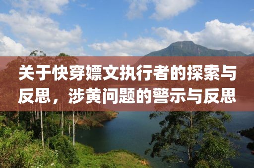 關于快穿嫖文執行者的探索與反思，涉黃問題的警示與反思