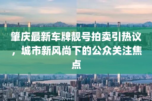 肇慶最新車牌靚號拍賣引熱議，城市新風尚下的公眾關注焦點